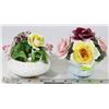 Image 1 : 2 CHINA FLOWER ORNAMENTS MADE IN ENGLAND
