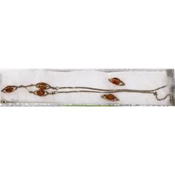 HUNGARIAN GEMSTONE NECKLACE AND EARRING SET -