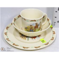 3PC BUNNYKIN SET INCL PLATE. BOWL AND CUP