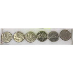 6 CANADIAN ONE DOLLAR COINS