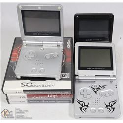 3 GAMEBOY ADVANCE SP SYSTEMS WITH 3 GAMES