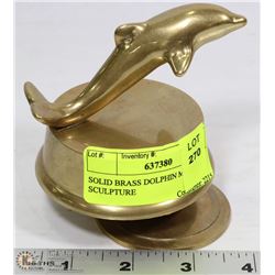 SOLID BRASS DOLPHIN MUSICAL SCULPTURE