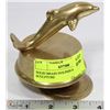Image 1 : SOLID BRASS DOLPHIN MUSICAL SCULPTURE