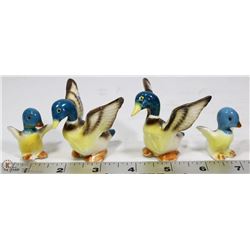 4 VINTAGE PORCELAIN DUCKS
