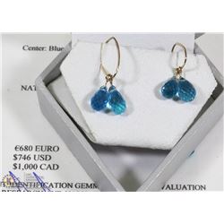 14K YELLOW GOLD GEMSTONE EARRINGS WITH COA