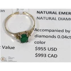 18K YELLOW GOLD GEMSTONE RING SIZE 7 WITH COA