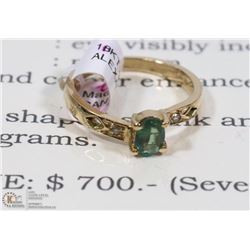 14K YELLOW GOLD NATURAL ALEXANDRITE AND DIAMOND