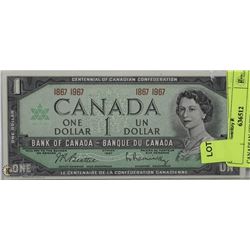 CANADIAN CENTENNIAL $1.00 BILL UNC