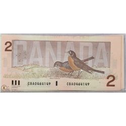 1986 CANADIAN $2.00 BILL IN SEQUENCE X10