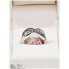 Image 3 : STERLING SILVER BLUE & WHITE DIAMOND TWIST RING
