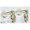 Image 2 : 14K YELLOW GOLD ALEXANDRITE & DIAMOND EARRINGS