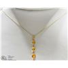 Image 1 : 14K YELLOW GOLD 3 YELLOW SAPPHIRE NECKLACE