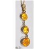 Image 2 : 14K YELLOW GOLD 3 YELLOW SAPPHIRE NECKLACE