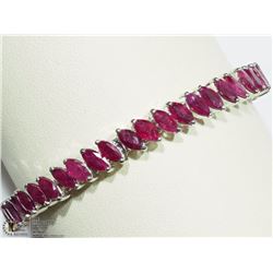 STERLING SILVER RUBY MARQUISE BRACELET