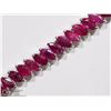 Image 2 : STERLING SILVER RUBY MARQUISE BRACELET
