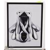 Image 1 : "EMBRACED" BLACK AND WHITE OIL ON CANVAS FRAMED