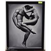Image 1 : BLACK & NUDE POSE FRAMED OIL ON CANVAS 26"X34"