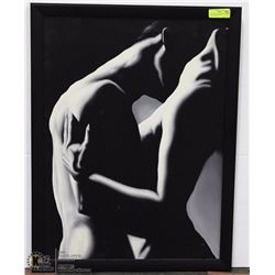 BLACKED OUT "ROMANCE" FRAMED OIL ON CANVAS