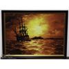 Image 1 : EXPLOSIVE FULL COLOR SINGLE SHIP FRAMED OIL ON