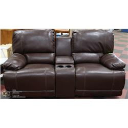 NEW BROWN LEATHERETTE GLIDER ROCKER RECLINER