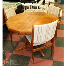 TEAK WOOD 4' X30"H TABLE WITH 3 CHAIRS