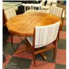 Image 1 : TEAK WOOD 4' X30"H TABLE WITH 3 CHAIRS