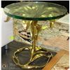 Image 1 : METAL GOLD TONE FLOWERED END TABLE WITH 3/4"
