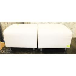 PAIR OF WHITE FABRIC STOOLS