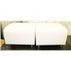 Image 1 : PAIR OF WHITE FABRIC STOOLS
