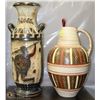 Image 1 : 2 ASSORTED LARGE ORNAMENTAL VASES