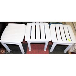 3 ASSORTED PATIO STOOLS