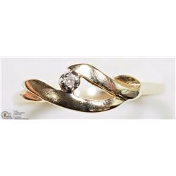 14K YELLOW GOLD DIAMOND TWIST RING