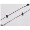 Image 2 : 14K WHITE GOLD BLUE DIAMOND NECKLACE
