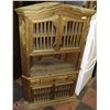 Image 1 : VINTAGE SOLID PINE CORNER ARMOIRE CABINET WITH