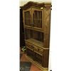 Image 2 : VINTAGE SOLID PINE CORNER ARMOIRE CABINET WITH
