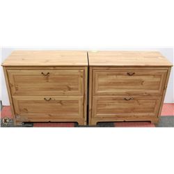 PAIR OF 34" X 17"X31"H TWO DRAWER CABINETS