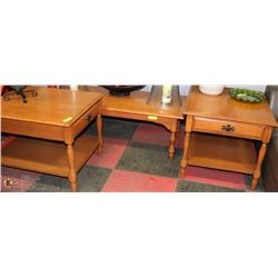 ESTATE SOLID MAPLE 3 PC COFFEE TABLE SET