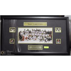 FRAMED 22X39 2002 CANADA OLYMPIC GOLD HOCKEY TEAM