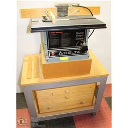DELTA ROUTER TABLE WITH LARGE ASSORTMENT OF BITS