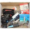 Image 1 : BOX WITH SOLDERING IRONS AND GUN