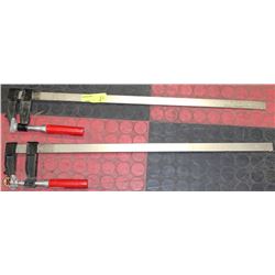 PAIR OF RED AND BLACK 2' FURNITURE CLAMPS