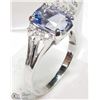 Image 2 : 14K WHITE GOLD TANZANITE & DIAMOND RING