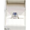 Image 3 : 14K WHITE GOLD TANZANITE & DIAMOND RING