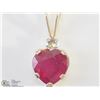 Image 1 : 10K YELLOW GOLD RUBY HEART PENDANT