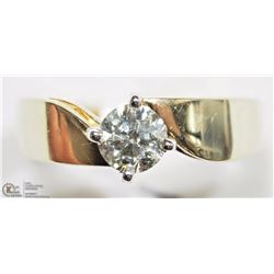 18K YELLOW GOLD DIAMOND SOLITAIRE RING