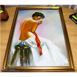 WOMANS BACKSIDE FULL COLOR ART BOARD PAINTING