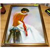 Image 1 : WOMANS BACKSIDE FULL COLOR ART BOARD PAINTING