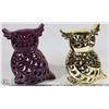 Image 1 : PAIR OF HOME TRENDS OWL ORNAMENTS