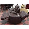 Image 2 : NEW BROWN LEATHERETTE RECLINING SOFA WITH LOVE