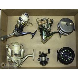 6 FISHING REELS INCL 2 FLY REELS